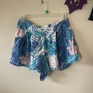 American Eagle Outfitters Blue and Pink High Waist Shorts
